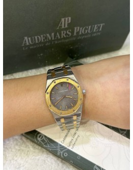 AP AUDEMARS PIGUET ROYAL OAK REF 56303SA 18K 750 YELLOW GOLD GREY DIAL 33MM QUARTZ WATCH