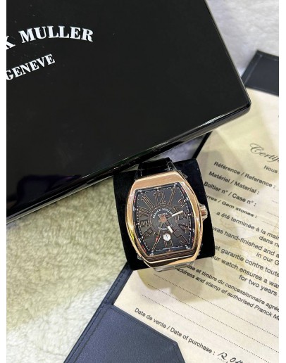 FRANCK MULLER VANGUARD 18K 750 ROSE GOLD REF V45SCDT5NNR BLACK DIAL 53.7MM X 44MM AUTOMATIC WATCH