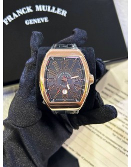FRANCK MULLER VANGUARD 18K 750 ROSE GOLD REF V45SCDT5NNR BLACK DIAL 53.7MM X 44MM AUTOMATIC WATCH