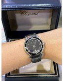 CHOPARD HAPPY SPORT ROUND CERAMIC 5 DIAMONDS 36MM QUARTZ WATCH