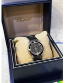 CHOPARD HAPPY SPORT ROUND CERAMIC 5 DIAMONDS 36MM QUARTZ WATCH