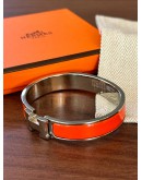 HERMES CLIC CLAC H BRACELET ORANGE ENAMEL WITH STAINLESS STEEL