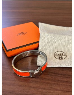 HERMES CLIC CLAC H BRACELET ORANGE ENAMEL WITH STAINLESS STEEL