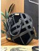 BURBERRY ORCHARD BLACK SUEDE + LEATHER SATCHEL VELOURS BAG