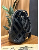 BURBERRY ORCHARD BLACK SUEDE + LEATHER SATCHEL VELOURS BAG
