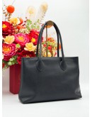FURLA TOTE SHOULDER BAG IN BLACK COWHIDE LEATHER