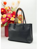 FURLA TOTE SHOULDER BAG IN BLACK COWHIDE LEATHER
