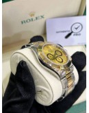 ROLEX DAYTONA SUPERLATIVE CHRONOMETER COSMOGRAPH HALF 18K 750 YELLOW GOLD REF 16523 CHAMPAGNE DIAL 40MM AUTOMATIC WATCH