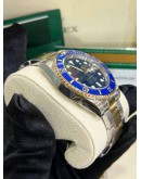 ROLEX SUBMARINER DATE HALF 18K 750 YELLOW GOLD REF 116613LB BLUE DIAL  40MM AUTOMATIC WATCH