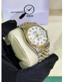 ROLEX DATEJUST 36 HALF 18K 750 YELLOW GOLD REF 16013 DIAMOND DIAL 36MM AUTOMATIC WATCH