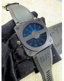 BELL & ROSS BR-01-92 COMPASS MYSTERIOUS TIME BLUE DIAL LIMITED EDITION ONLY 100 PIECE IN GLOBAL 46MM AUTOMATIC WATCH