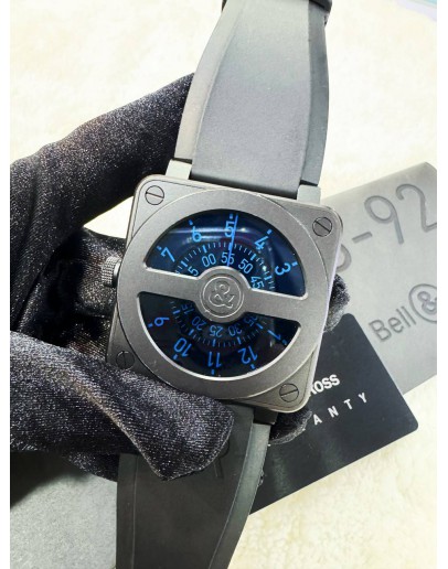 BELL & ROSS BR-01-92 COMPASS MYSTERIOUS TIME BLUE DIAL LIMITED EDITION ONLY 100 PIECE IN GLOBAL 46MM AUTOMATIC WATCH