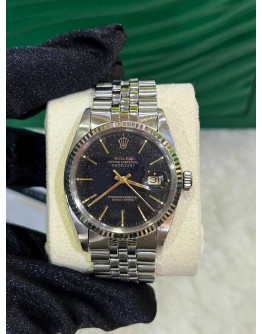 ROLEX DATEJUST 36 REF 16014 JUBILEE BLACK SPARKLE DIAL 36MM AUTOMATIC WATCH