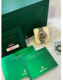 ROLEX LADY DATEJUST REF 279171 HALF 18K 750 EVEROSE GOLD BROWN / BRONZE STAR DIAMOND DIAL 28MM AUTOMATIC WATCH