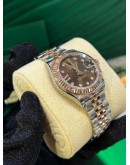 ROLEX LADY DATEJUST REF 279171 HALF 18K 750 EVEROSE GOLD BROWN / BRONZE STAR DIAMOND DIAL 28MM AUTOMATIC WATCH