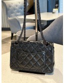 CHANEL REISSUE 227 DOUBLE FLAP BAG IN MUD AGED CALFKSIN LEATHER