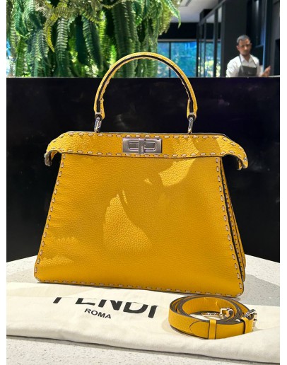 FENDI MEDIUM PEEKABOO ISEEU IN MUSTARD YELLOW