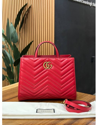 GUCCI MEDIUM MARMONT IN MATELASSE CALF LEATHER BAG WITH STRAP