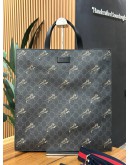 GUCCI GG SUPREME CANVAS WITH TIGER PRINTED HAND TOTE BAG WITH STRAP