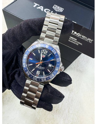 TAG HEUER FORMULA 1 GRANDE DATE REF WAZ1010 BLUE DIAL 43MM QUARTZ WATCH