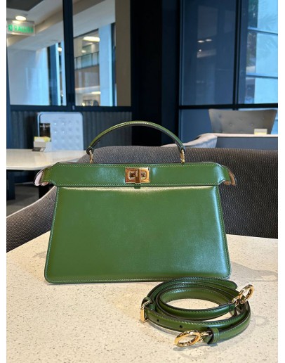 FENDI PEEKABOO ISEEU EAST-WEST TOP HANDLE NAPPA LEATHER BAG