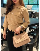 CHANEL MEDIUM COCO HANDLE IN BEIGE CAVIAR LEATHER & GOLD HARDWARE