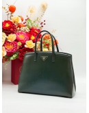 PRADA BN2535 TOTE TOP HANDLE BAG IN AZURRO SAFFIANO VERNICE LEATHER