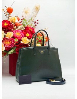 PRADA BN2535 TOTE TOP HANDLE BAG IN AZURRO SAFFIANO VERNICE LEATHER