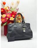 PRADA BN2794 TOTE TOP HANDLE BAG IN NERO VITELLO DAINO LEATHER