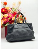 PRADA BN2794 TOTE TOP HANDLE BAG IN NERO VITELLO DAINO LEATHER
