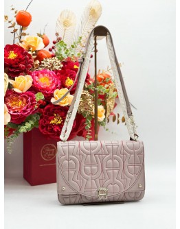 AIGNER DIADORA CROSSBODY BAG IN DUSTY PINK CALFSKIN LEATHER  
