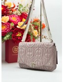 AIGNER DIADORA CROSSBODY BAG IN DUSTY PINK CALFSKIN LEATHER  