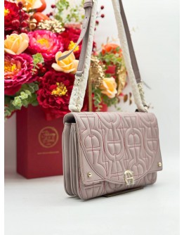 AIGNER DIADORA CROSSBODY BAG IN DUSTY PINK CALFSKIN LEATHER  