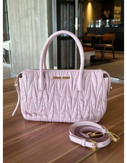 MIU MIU BOLSA DE COURO 2WAY NAPPA MATELASSE HANDLE HANDBAG