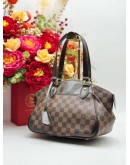 LOUIS VUITTON VERONA PM IN BROWN DAMIER EBENE CANVAS & CALFSKIN LEATHER