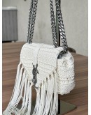 YSL YVES SAINT LAURENT CLASSIC MONOGRAM BABY CROCHET FRINGED BAG