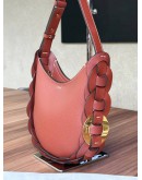CHLOE SMALL DARRYL HOBO SHOULDER BAG IN SEPIA BROWN GRAINED CALF LEATHER