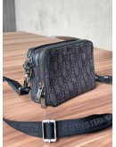 CHRISTIAN DIOR ZIPPED POUCH WITH STRAP IN BLACK DIOR OBLIQUE JACQUARD