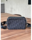 CHRISTIAN DIOR ZIPPED POUCH WITH STRAP IN BLACK DIOR OBLIQUE JACQUARD