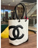 CHANEL CAMBON PETITE HAND TOTE BAG IN BLACK & WHITE