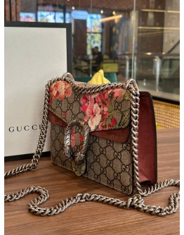 GUCCI LIMITED SPECIAL EDITION DIONYSUS GG SUPREME WITH FLOWERS PATTERN CANVAS MINI CHAIN BAG