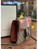GUCCI LIMITED SPECIAL EDITION DIONYSUS GG SUPREME WITH FLOWERS PATTERN CANVAS MINI CHAIN BAG