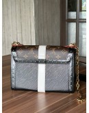 LOUIS VUITTON LIMITED EDITION TWIST MM STUDS MONOGRAM EPI LEATHER BLACK BROWN CHAIN SHOULDER BAG  
