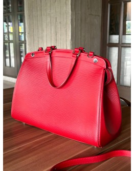 LOUIS VUITTON BREA HANDLE BAG IN RED EPI LEATHER WITH STRAP