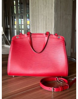LOUIS VUITTON BREA HANDLE BAG IN RED EPI LEATHER WITH STRAP
