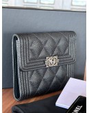 CHANEL CAVIAR BOY COMPACT WALLET