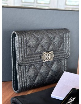 CHANEL CAVIAR BOY COMPACT WALLET