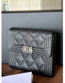 CHANEL CAVIAR BOY COMPACT WALLET
