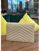 YSL YVES SAINT LAURENT GRAIN DE POUDRE MATELASSE CHEVRON MONOGRAM ENVELOPE CHAIN WOC