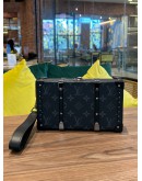 LOUIS VUITTON NEO WALLET TRUNK CLUTCH BAG IN MONOGRAM ECLIPSE WITH WRISTLET STRAP